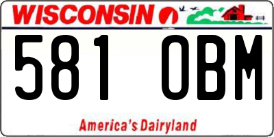 WI license plate 581OBM