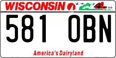 WI license plate 581OBN