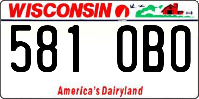 WI license plate 581OBO