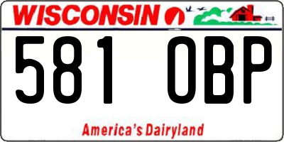 WI license plate 581OBP