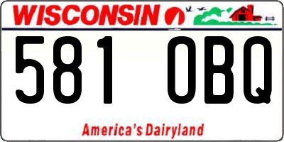 WI license plate 581OBQ