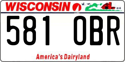WI license plate 581OBR