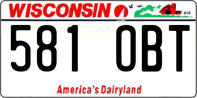 WI license plate 581OBT