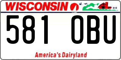 WI license plate 581OBU