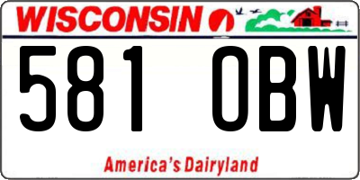 WI license plate 581OBW