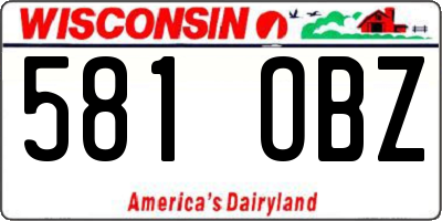 WI license plate 581OBZ