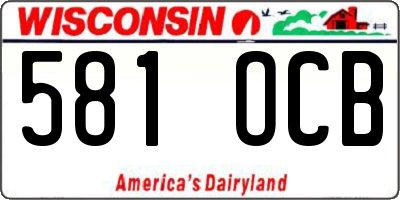 WI license plate 581OCB