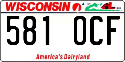 WI license plate 581OCF