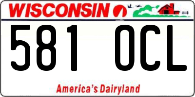 WI license plate 581OCL