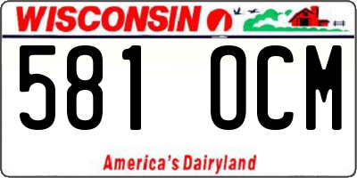 WI license plate 581OCM