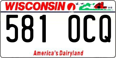 WI license plate 581OCQ