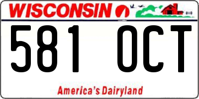 WI license plate 581OCT