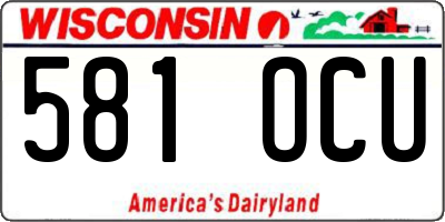 WI license plate 581OCU