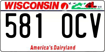 WI license plate 581OCV
