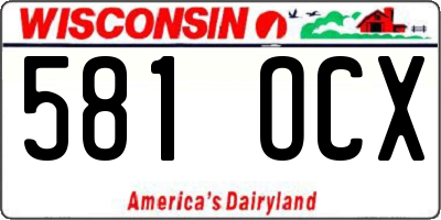 WI license plate 581OCX