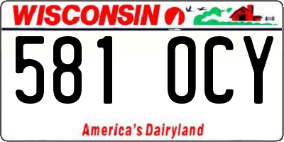 WI license plate 581OCY