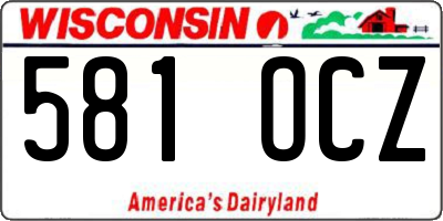 WI license plate 581OCZ