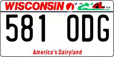 WI license plate 581ODG