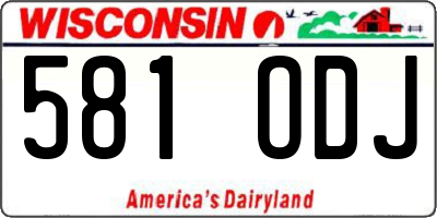 WI license plate 581ODJ