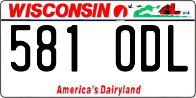 WI license plate 581ODL