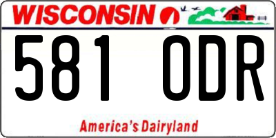 WI license plate 581ODR