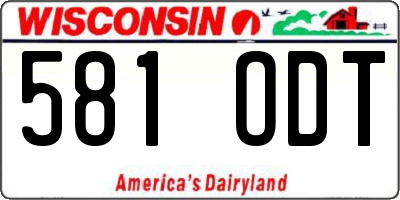 WI license plate 581ODT