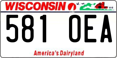 WI license plate 581OEA