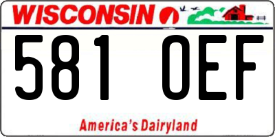 WI license plate 581OEF