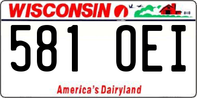WI license plate 581OEI