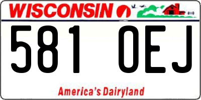 WI license plate 581OEJ