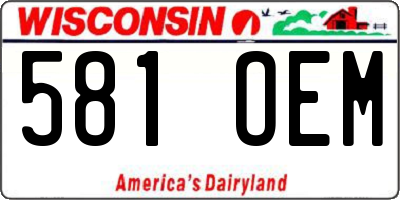 WI license plate 581OEM