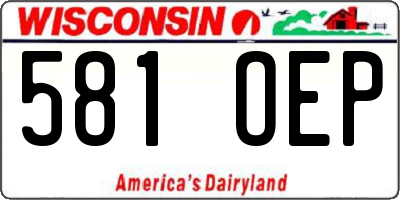 WI license plate 581OEP