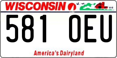 WI license plate 581OEU