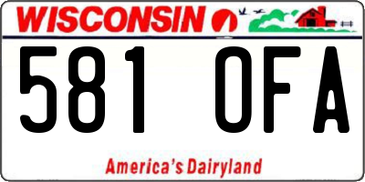 WI license plate 581OFA