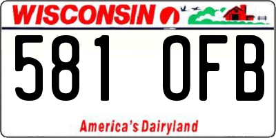 WI license plate 581OFB