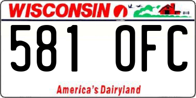 WI license plate 581OFC