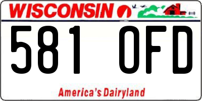 WI license plate 581OFD