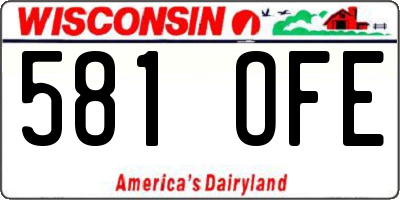 WI license plate 581OFE