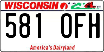 WI license plate 581OFH
