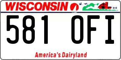 WI license plate 581OFI