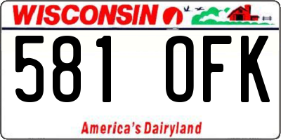 WI license plate 581OFK