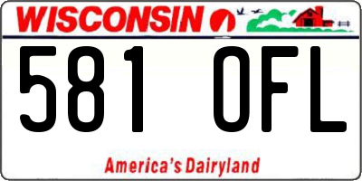 WI license plate 581OFL