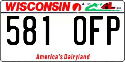 WI license plate 581OFP