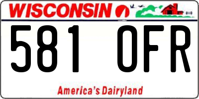 WI license plate 581OFR