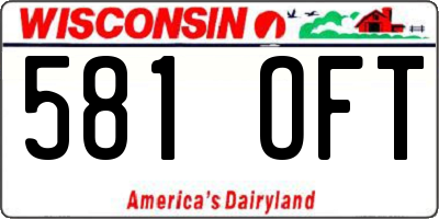 WI license plate 581OFT