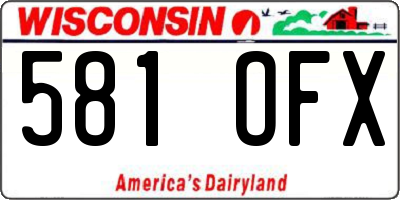 WI license plate 581OFX