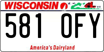 WI license plate 581OFY