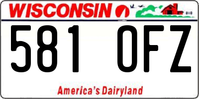 WI license plate 581OFZ
