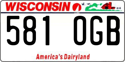 WI license plate 581OGB