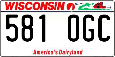 WI license plate 581OGC